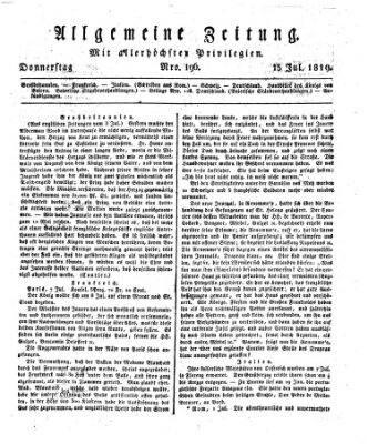 Allgemeine Zeitung Donnerstag 15. Juli 1819