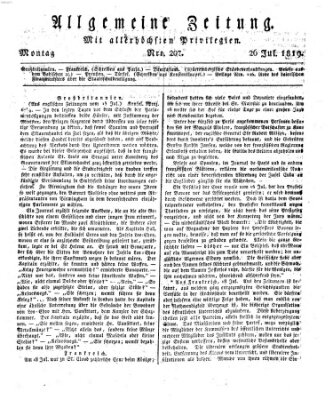 Allgemeine Zeitung Montag 26. Juli 1819