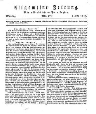 Allgemeine Zeitung Montag 4. Oktober 1819