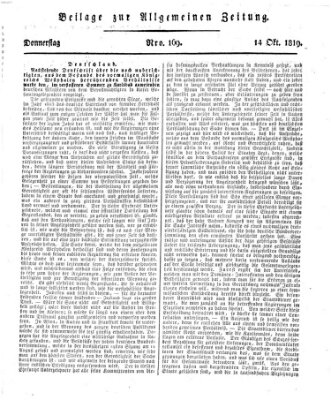 Allgemeine Zeitung Donnerstag 14. Oktober 1819