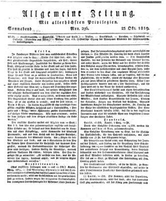 Allgemeine Zeitung Samstag 23. Oktober 1819