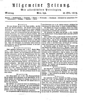 Allgemeine Zeitung Montag 25. Oktober 1819