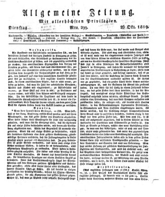 Allgemeine Zeitung Dienstag 26. Oktober 1819