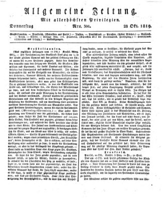 Allgemeine Zeitung Donnerstag 28. Oktober 1819