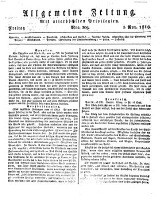 Allgemeine Zeitung Freitag 5. November 1819