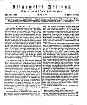 Allgemeine Zeitung Samstag 6. November 1819