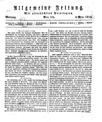 Allgemeine Zeitung Montag 8. November 1819