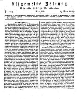 Allgemeine Zeitung Freitag 19. November 1819