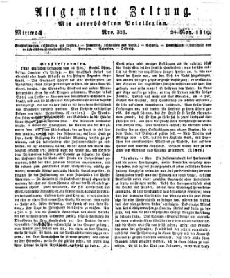 Allgemeine Zeitung Mittwoch 24. November 1819