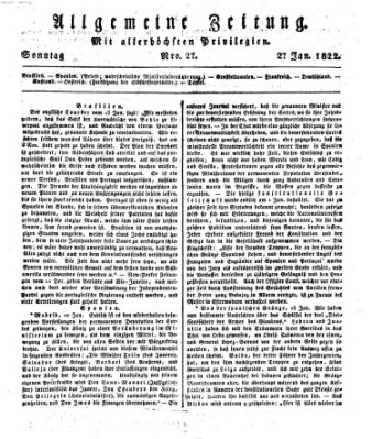 Allgemeine Zeitung Sonntag 27. Januar 1822