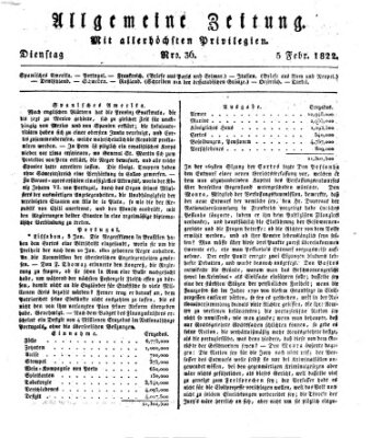 Allgemeine Zeitung Dienstag 5. Februar 1822