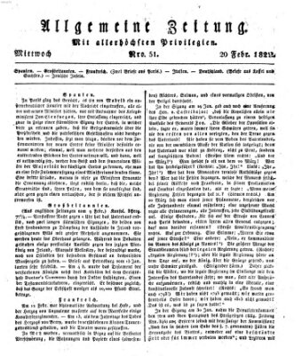 Allgemeine Zeitung Mittwoch 20. Februar 1822