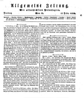 Allgemeine Zeitung Freitag 22. Februar 1822