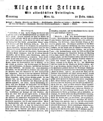 Allgemeine Zeitung Sonntag 24. Februar 1822