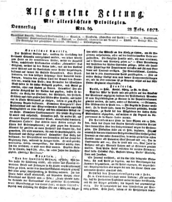 Allgemeine Zeitung Donnerstag 28. Februar 1822