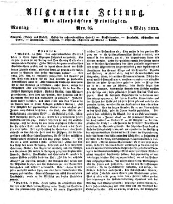 Allgemeine Zeitung Montag 4. März 1822