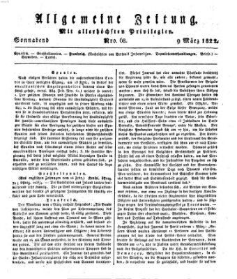 Allgemeine Zeitung Samstag 9. März 1822