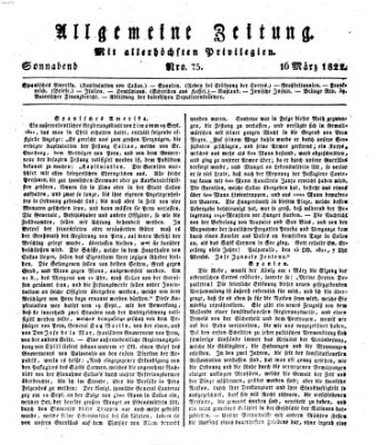 Allgemeine Zeitung Samstag 16. März 1822