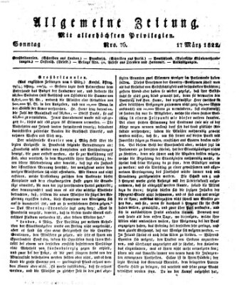 Allgemeine Zeitung Sonntag 17. März 1822