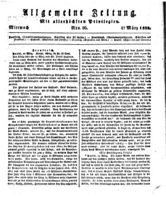 Allgemeine Zeitung Mittwoch 27. März 1822