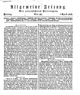 Allgemeine Zeitung Freitag 5. April 1822