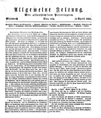 Allgemeine Zeitung Mittwoch 24. April 1822