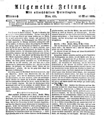 Allgemeine Zeitung Mittwoch 15. Mai 1822