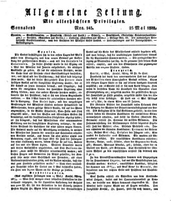 Allgemeine Zeitung Samstag 25. Mai 1822