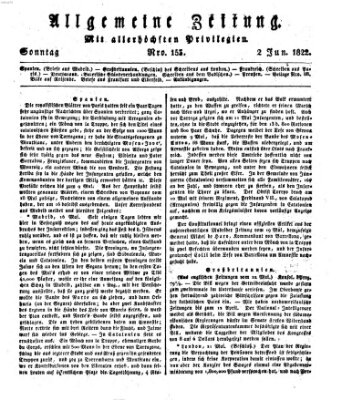 Allgemeine Zeitung Sonntag 2. Juni 1822