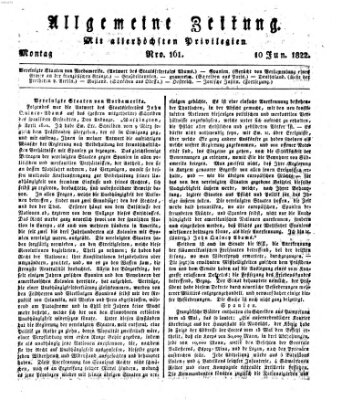 Allgemeine Zeitung Montag 10. Juni 1822