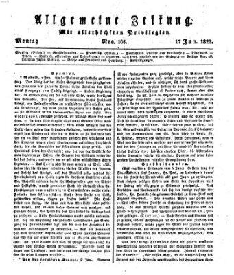 Allgemeine Zeitung Montag 17. Juni 1822