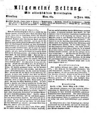 Allgemeine Zeitung Dienstag 18. Juni 1822