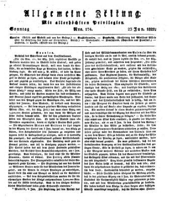 Allgemeine Zeitung Sonntag 23. Juni 1822