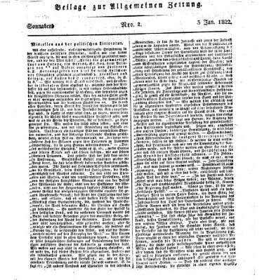 Allgemeine Zeitung Samstag 5. Januar 1822