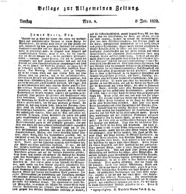 Allgemeine Zeitung Dienstag 8. Januar 1822