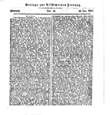 Allgemeine Zeitung Mittwoch 23. Januar 1822