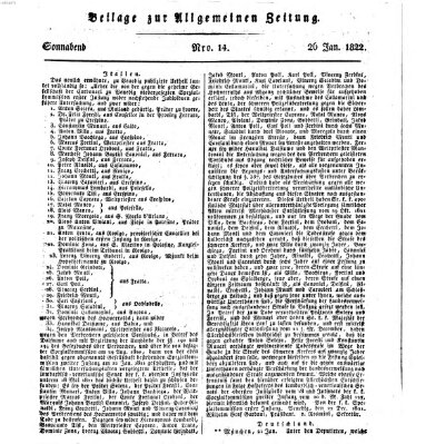 Allgemeine Zeitung Samstag 26. Januar 1822