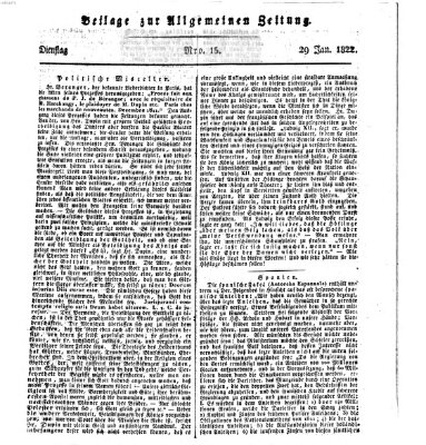 Allgemeine Zeitung Dienstag 29. Januar 1822