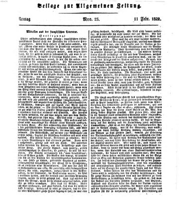Allgemeine Zeitung Montag 11. Februar 1822