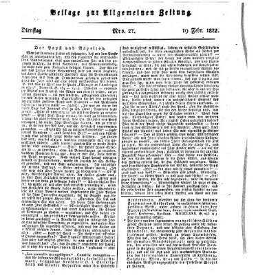 Allgemeine Zeitung Dienstag 19. Februar 1822