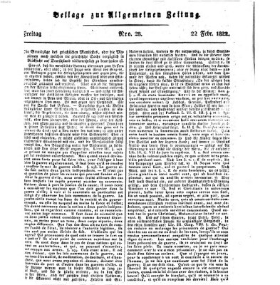 Allgemeine Zeitung Freitag 22. Februar 1822