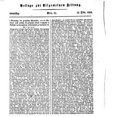 Allgemeine Zeitung Donnerstag 28. Februar 1822