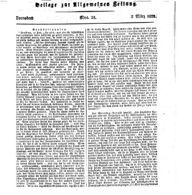 Allgemeine Zeitung Samstag 2. März 1822