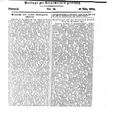 Allgemeine Zeitung Mittwoch 13. März 1822