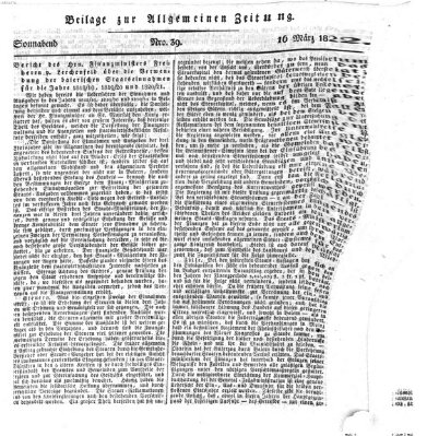 Allgemeine Zeitung Samstag 16. März 1822