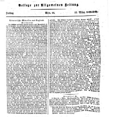 Allgemeine Zeitung Freitag 22. März 1822