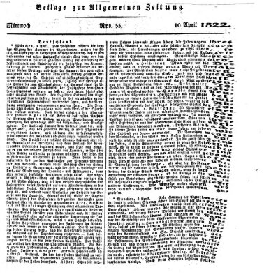 Allgemeine Zeitung Mittwoch 10. April 1822