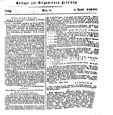 Allgemeine Zeitung Freitag 12. April 1822