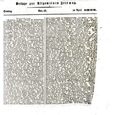 Allgemeine Zeitung Sonntag 14. April 1822