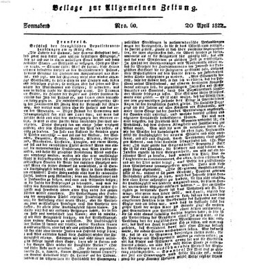 Allgemeine Zeitung Samstag 20. April 1822